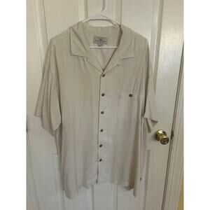 Island Shores Ivory Washable‎ Silk SS Camp Shirt Size XXL